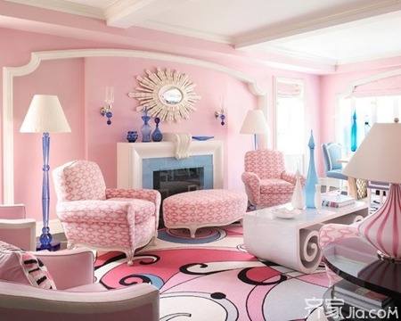 粉色系客厅设计  实现你的公主梦