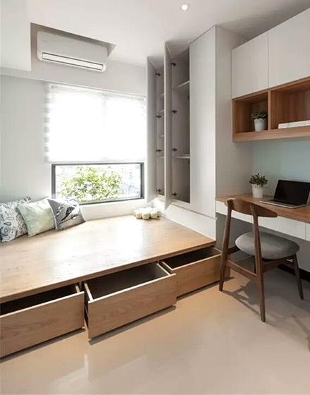 木质卧室地台床装修实景图7/10