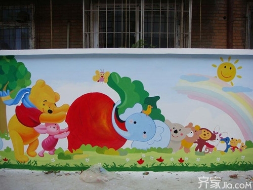 幼儿园墙面绘画技巧学习教育两不误