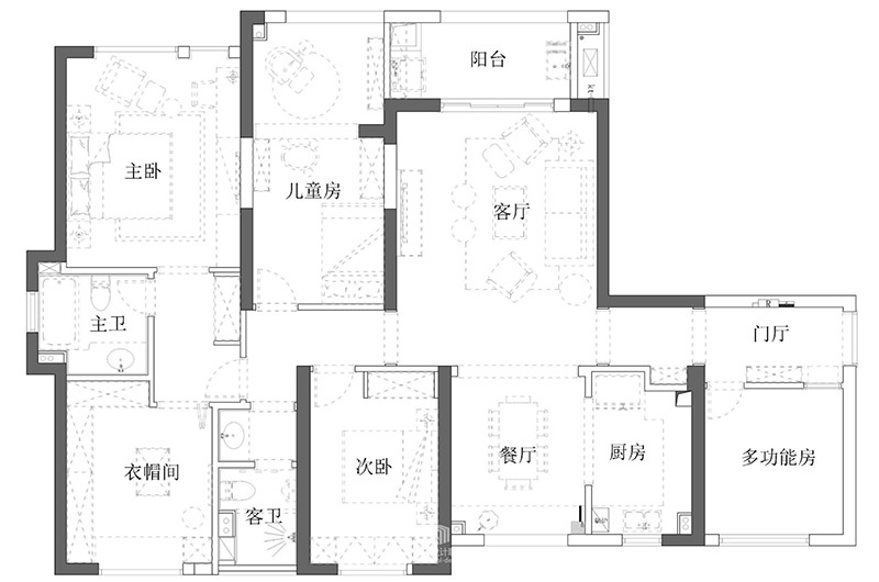 140平米以上装修,美式风格,四房装修,