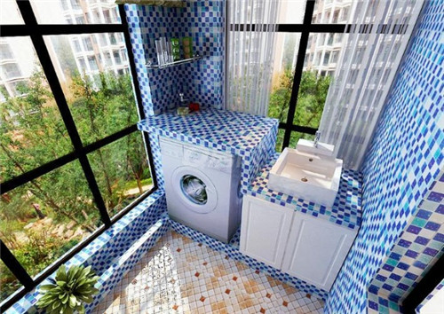 阳台洗衣台设计cad图片_家居餐厅设计效果图片_家居阳台洗衣机设计效果图