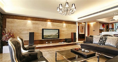 实木电视背景墙效果图 打造清新自然的客厅空间