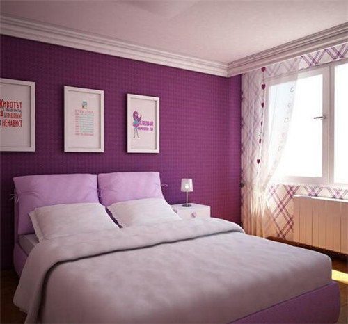 紫色装修效果图 柔情紫色让卧室浪漫起来