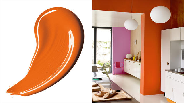 橙色散发着无限活力，用来粉刷墙壁可瞬间营造活泼欢乐的家庭氛围。