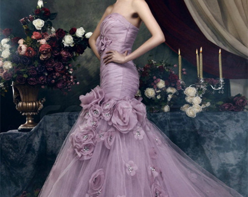 紫色婚纱照片
