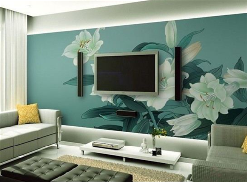 另外运用暖色系,可增添温暖的感觉;如果是向东的客厅,电视背景墙宜以