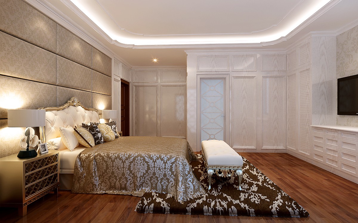 豪华型装修,别墅装修,140平米以上装修,欧式风格,卧室
