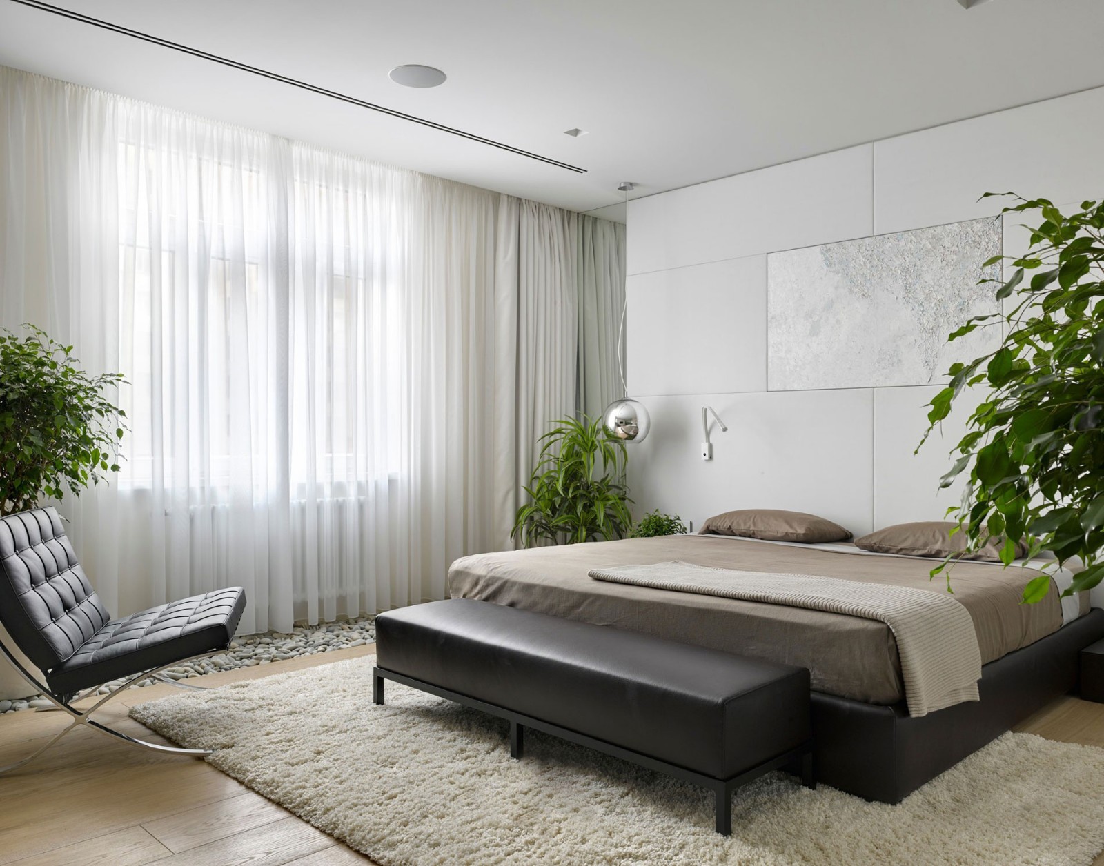 公寓装修,70平米装修,10-15万装修,卧室,现代简约风格,窗帘,白色