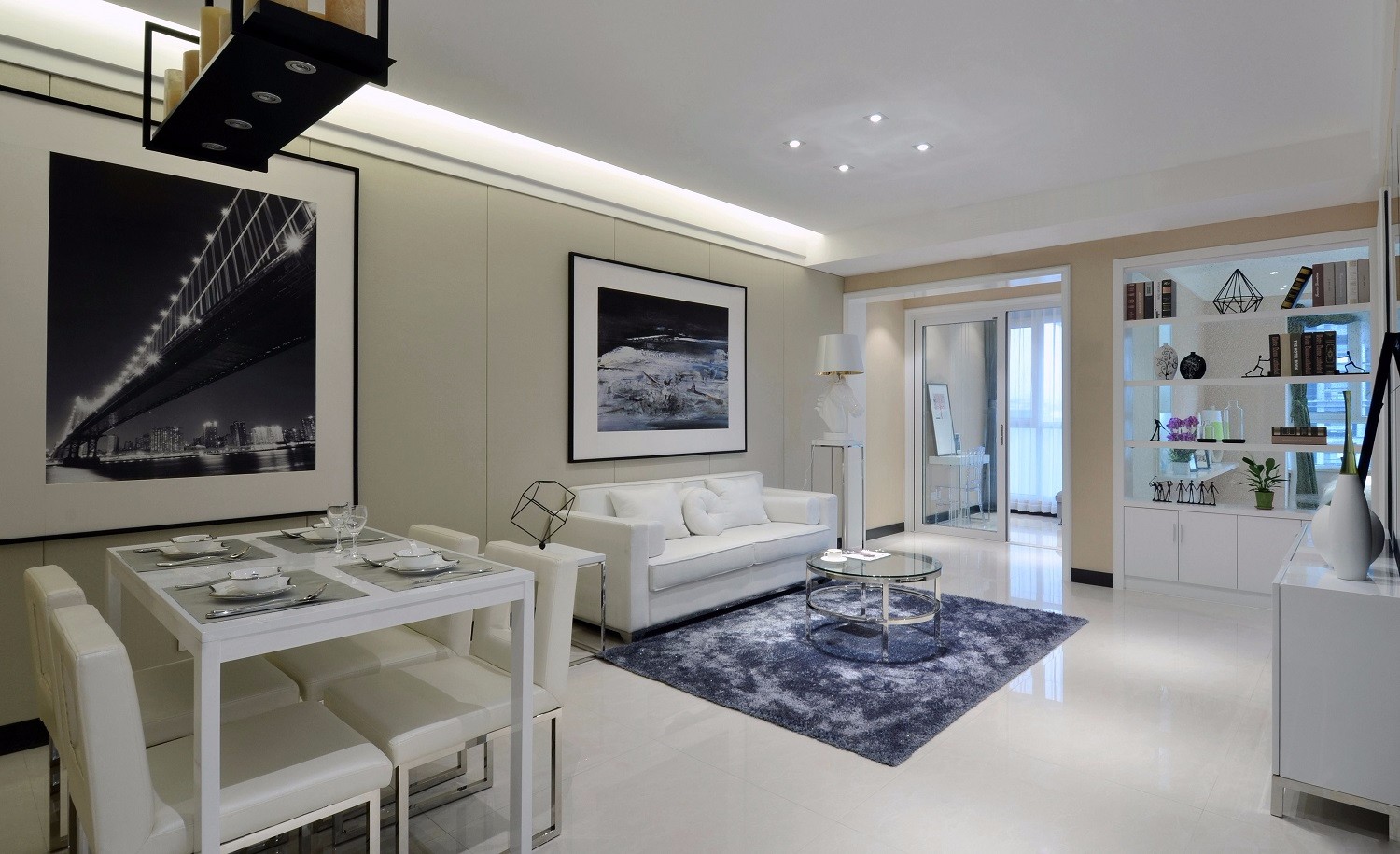 70平米装修,二居室装修,10-15万装修,客厅,现代简约风格,沙发背景墙,白色
