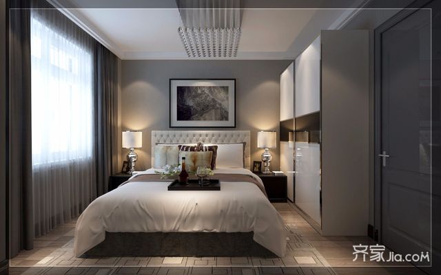 大户型现代简约复式装修卧室效果图3/6