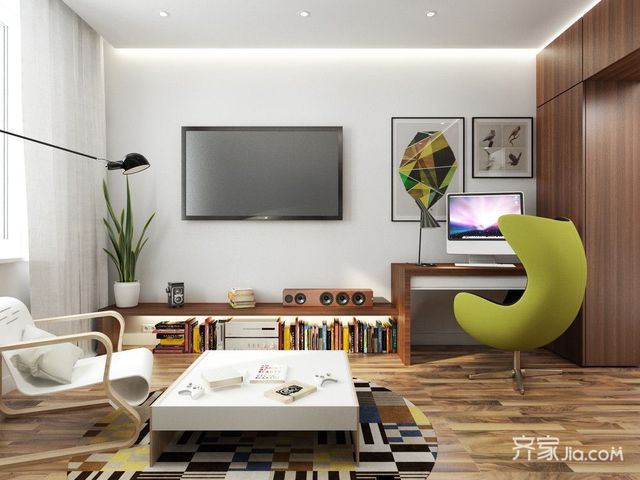 小户型一居公寓客厅装修效果图3/7