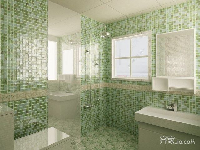 100平田园风格三居卫生间装修效果图3/4