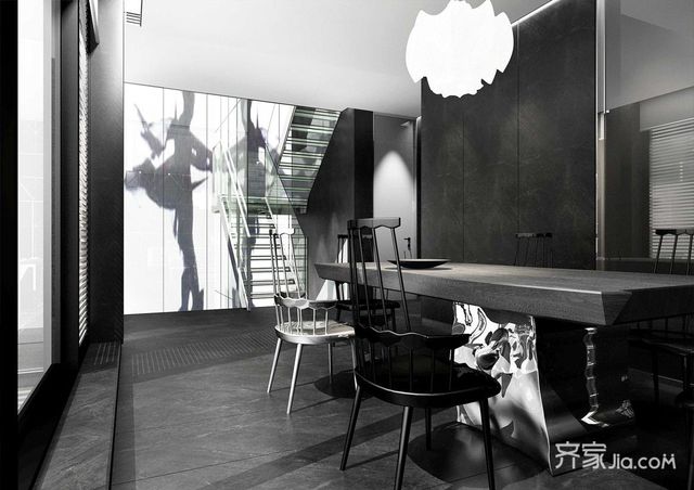 110㎡Loft公寓餐厅装修效果图2/6