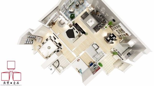 新中式三居室装修户型图5/6
