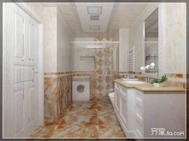 现代欧式风格四房装卫生间装修效果图7/8