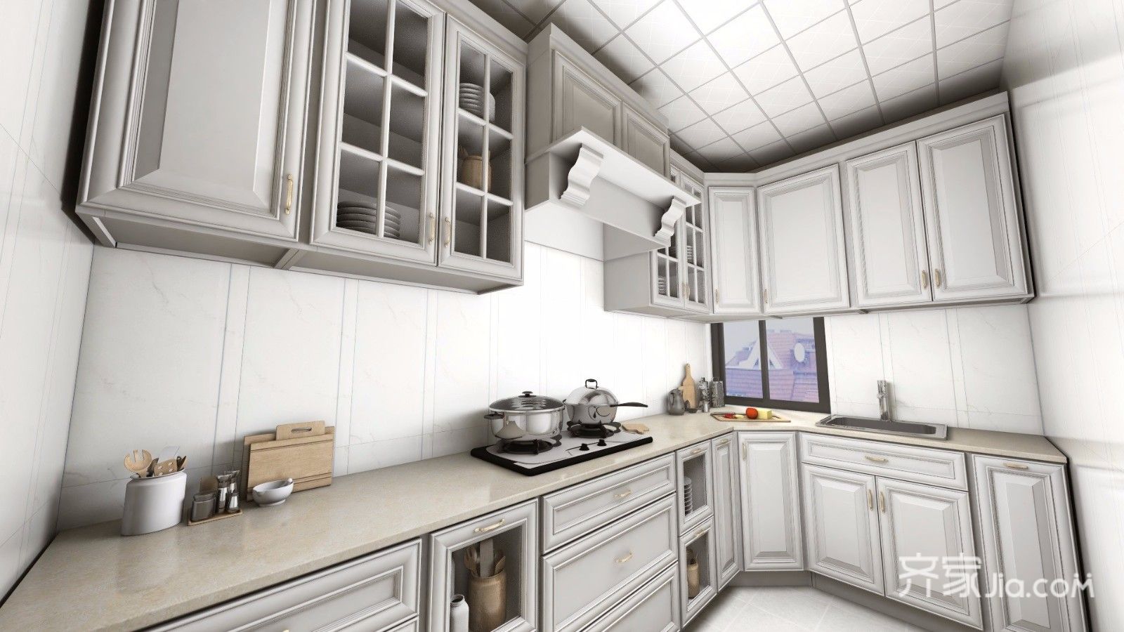 98平欧式三居室厨房装修效果图