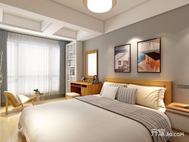 60平米宜家风格卧室装修效果图1/4