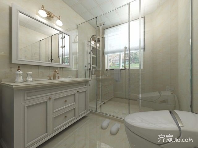 112平三居欧式风格卫生间装修效果图4/5