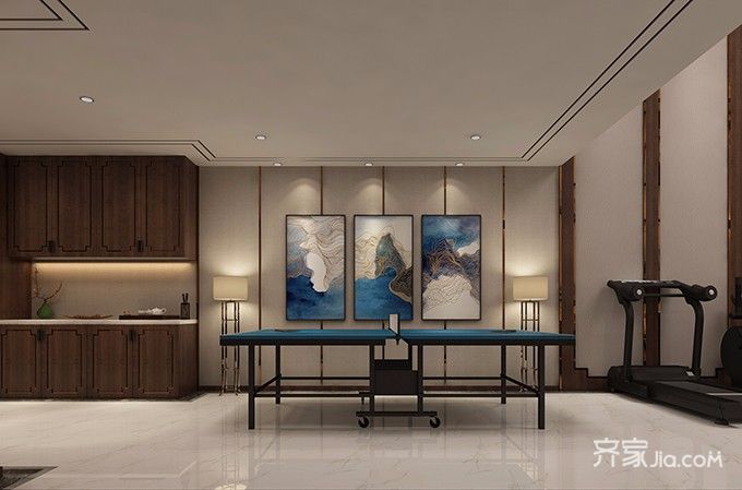 20万以上装修,别墅装修,140平米以上装修,中式风格,地下室,灰色