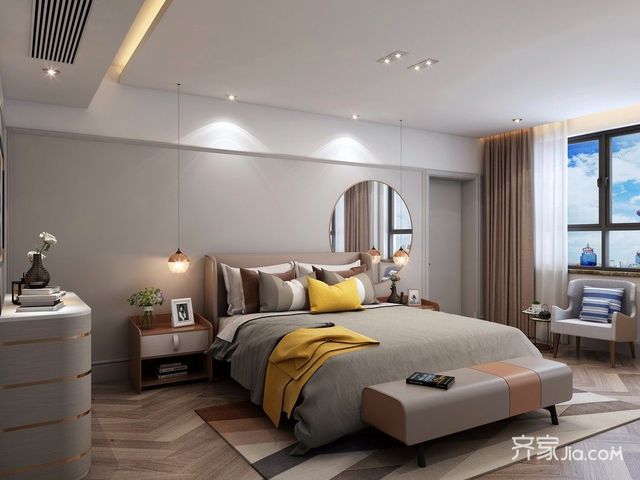 北欧三居室装修卧室效果图1/6