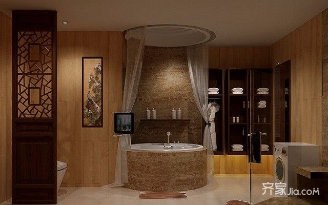 三居室中式装修卫生间装潢图6/9