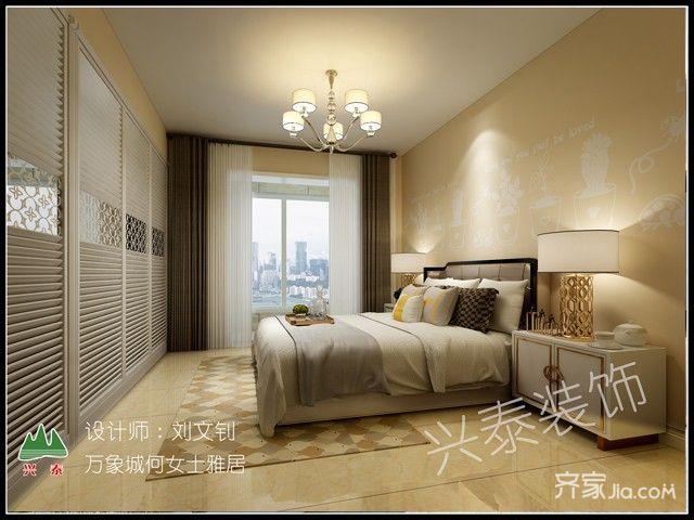 二居室欧式风格家主卧效果图3/3