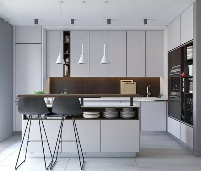 「室内设计」40个简约主义厨房,来自超级光滑的灵感