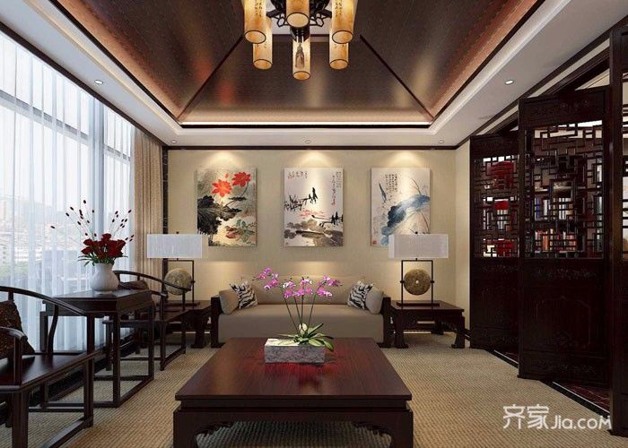 中式风格这种表现使整个空间,传统中透着现代,现代中揉着古典