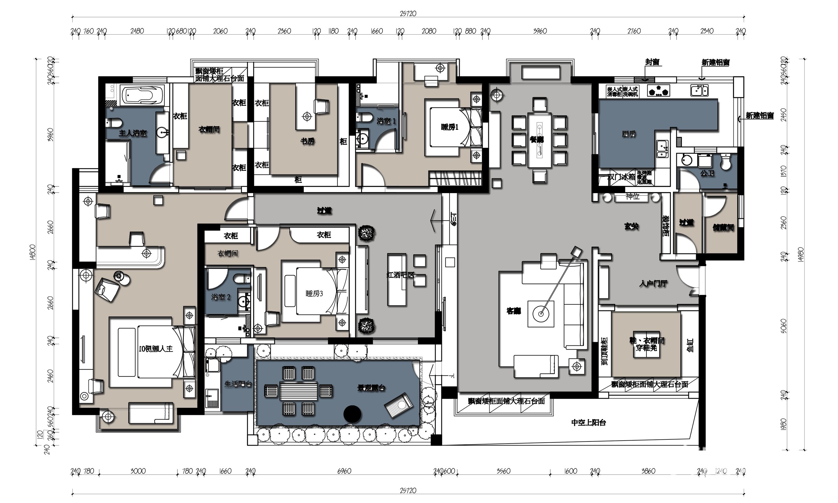 200平方米房子L型厨房橱柜装修设计图_装信通网效果图