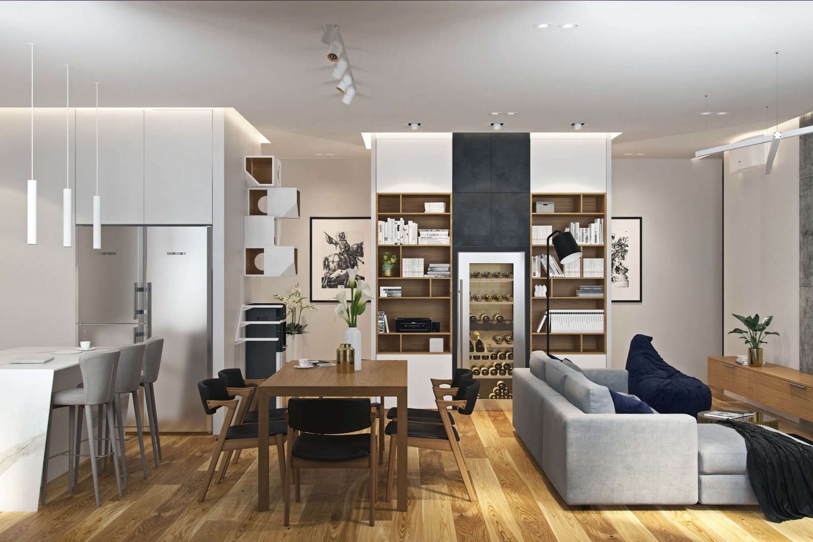 公寓装修,三居室装修,110平米装修,现代简约风格