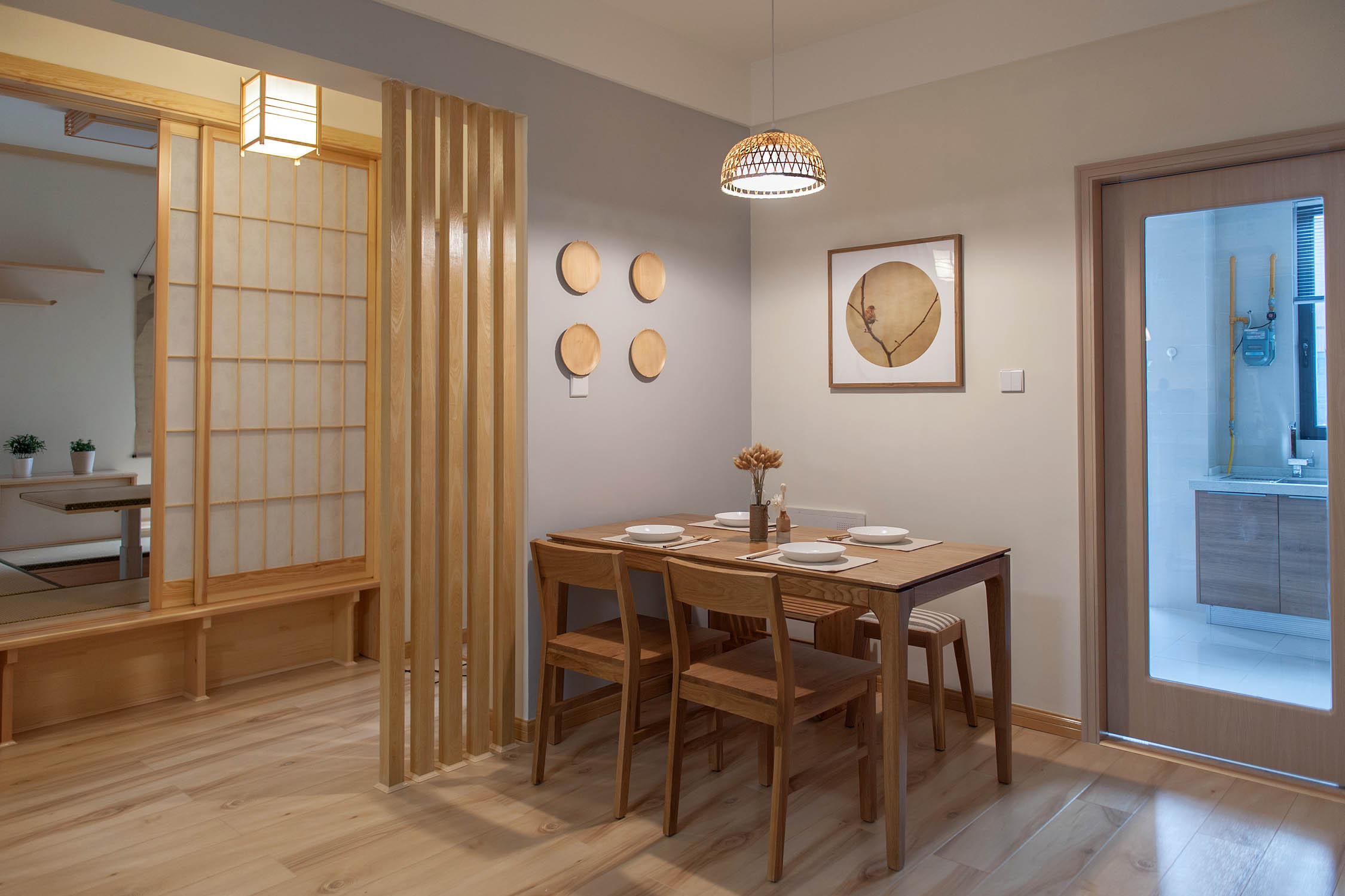 三居室装修,80平米装修,5-10万装修,日式风格,原木色