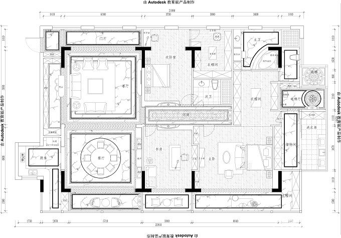 6万400平米欧式大平层装修效果图,欧式风格装修案例效果图-齐家装修网