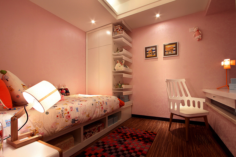 110平米装修,二居室装修,10-15万装修,现代简约风格,粉色