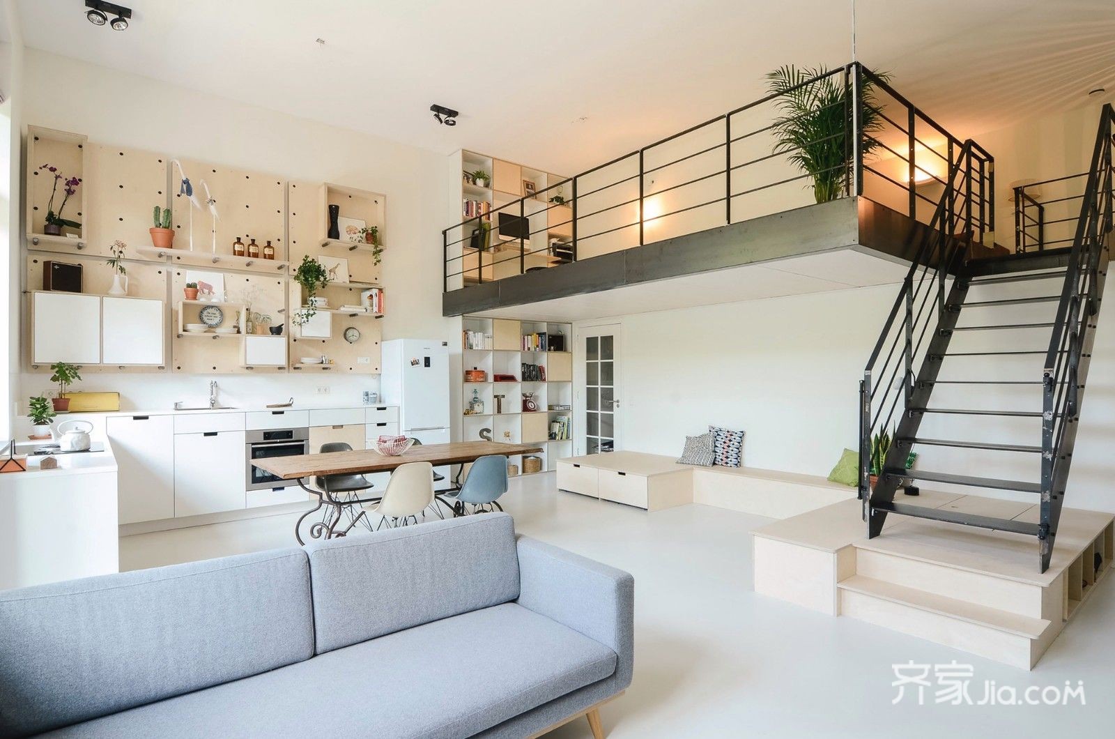 49工业loft装修效果图,loft风格装修案例效果图-齐家