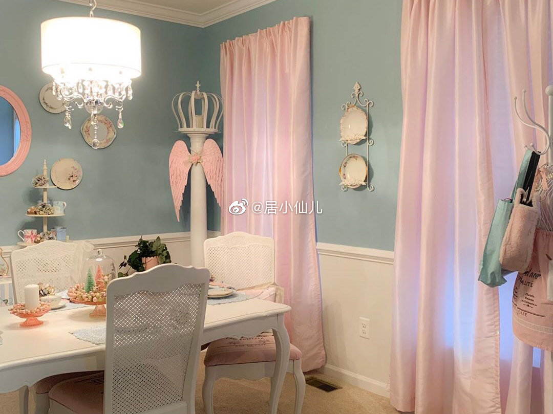 这个粉蓝配色的一居室也太可了吧粉嫩嫩的又很小清晰住进去简