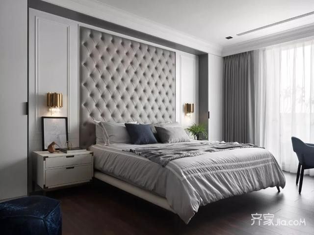 软包床头背景墙不仅看起来轻奢有质感,而且吸音隔音的效果也很棒,为
