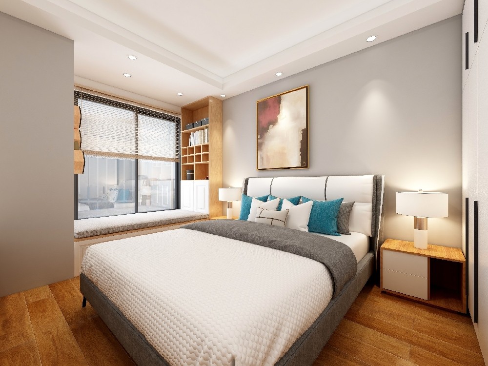 卧室的设计都是以舒适为主,在用色上比较简洁清爽,从而达到提亮空间的