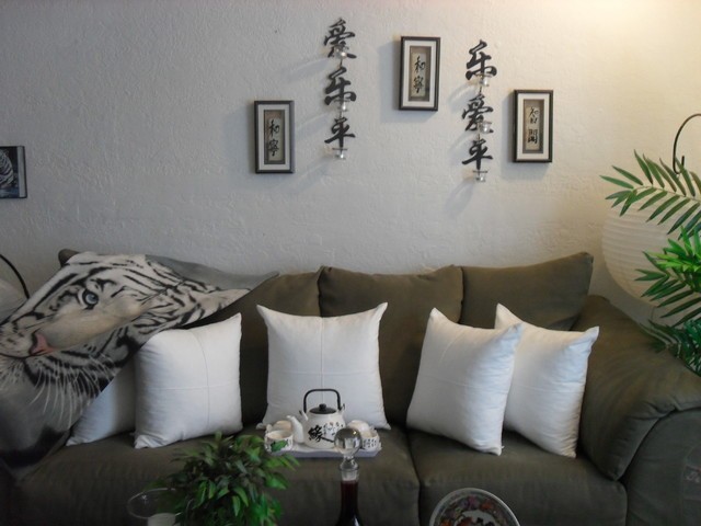 文艺简中式 沙发背景墙设计1/3