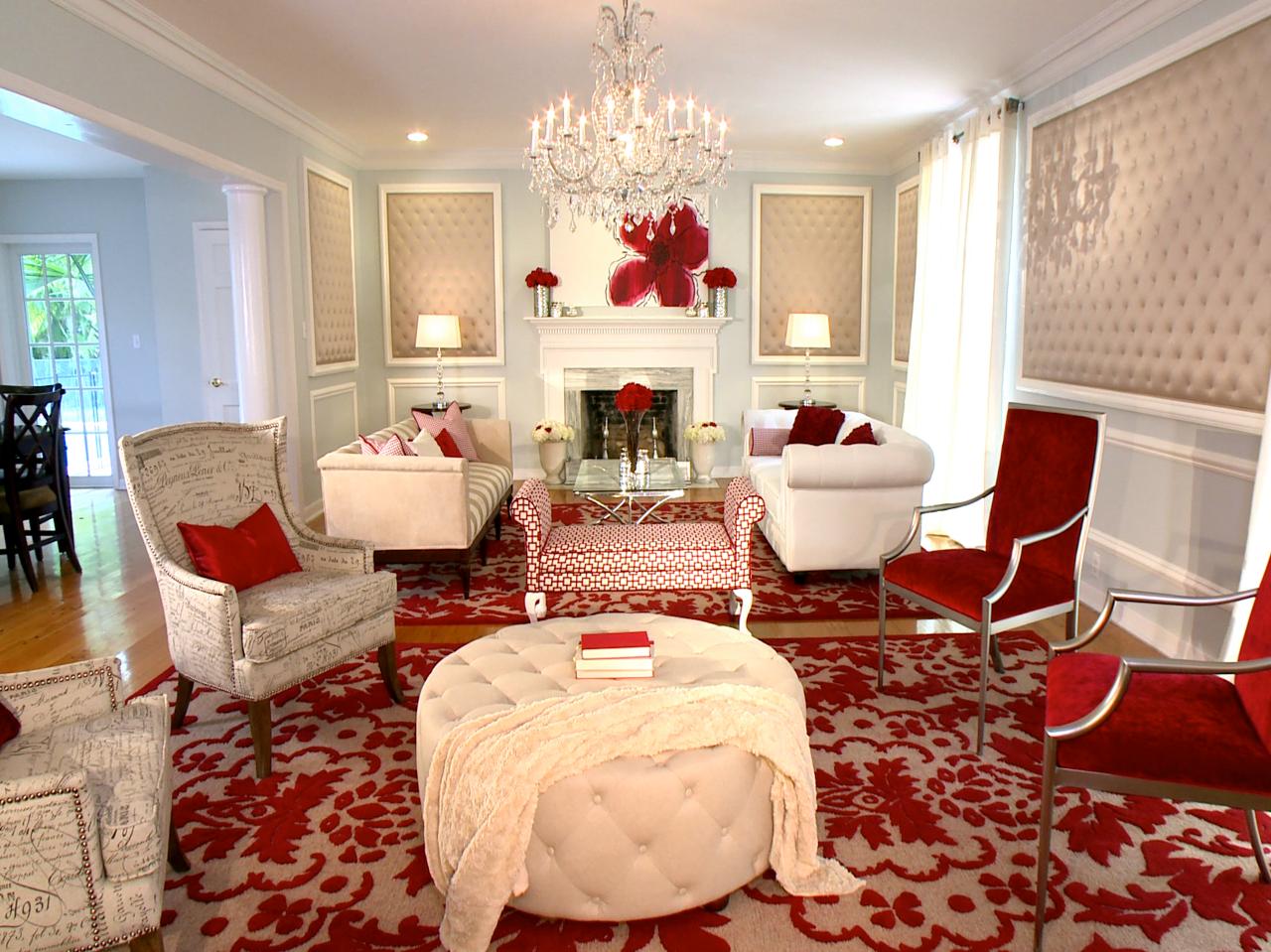 客厅,美式,红色