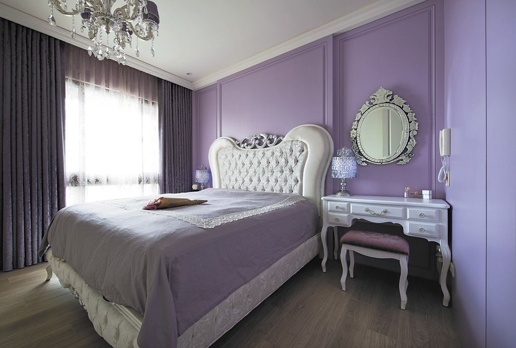 卧室,背景墙,其它,简欧,紫色