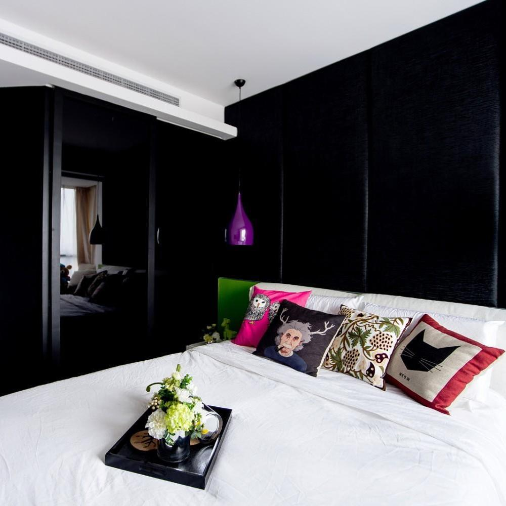 卧室,背景墙,其它,现代,黑色