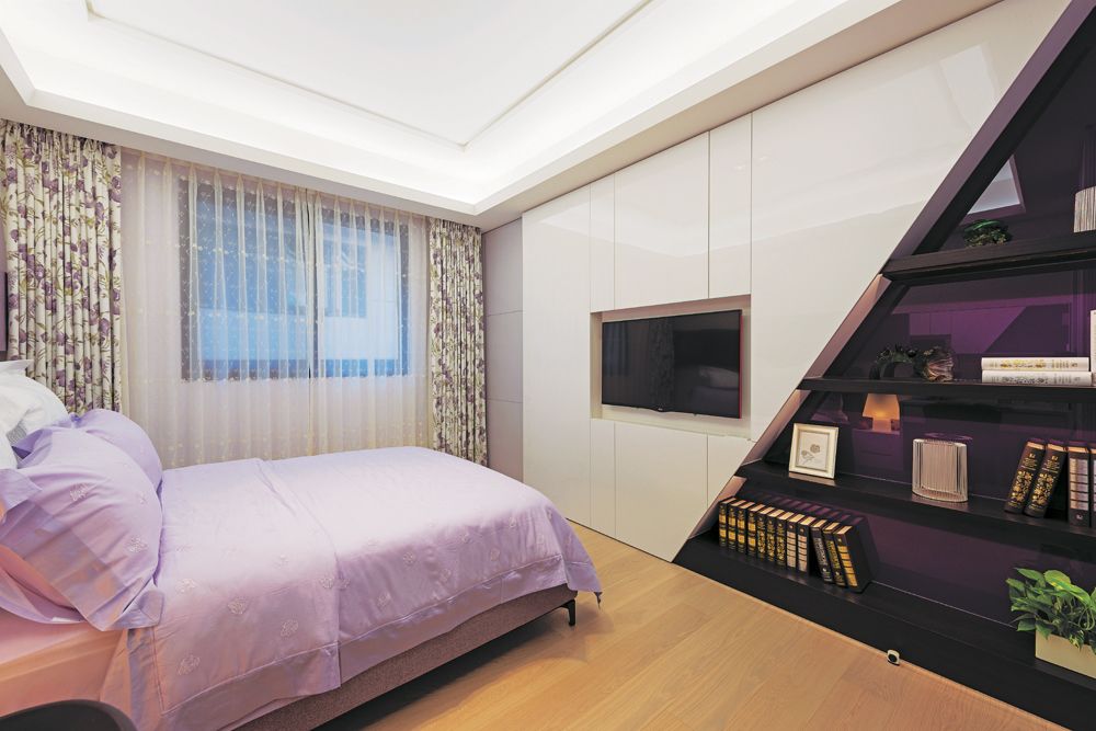 创意现代风卧室 巧妙收纳墙面设计