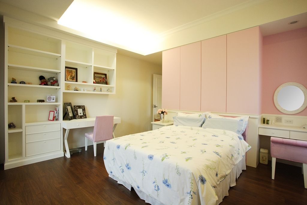 卧室,背景墙,新古典,粉色