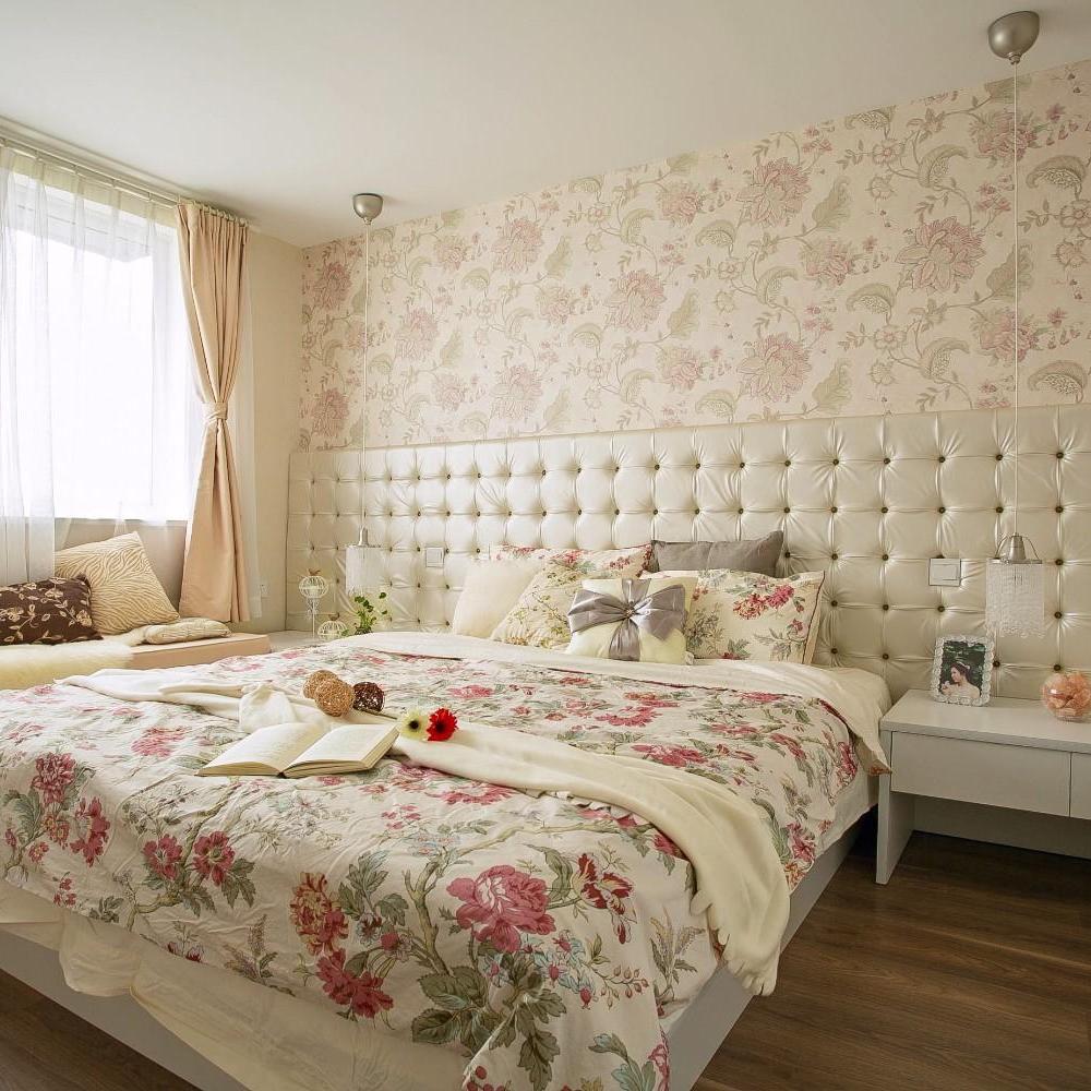 卧室,背景墙,窗帘,其它,混搭,白色,粉色