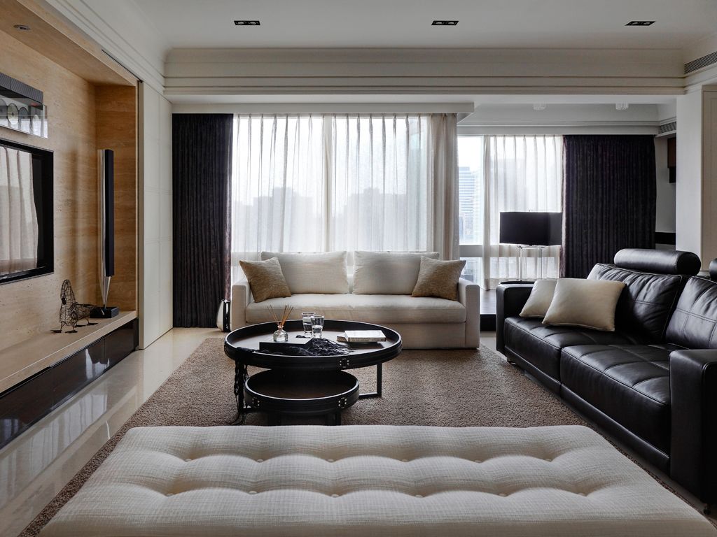 客厅,窗帘,其它,现代,美式,白色,黑色
