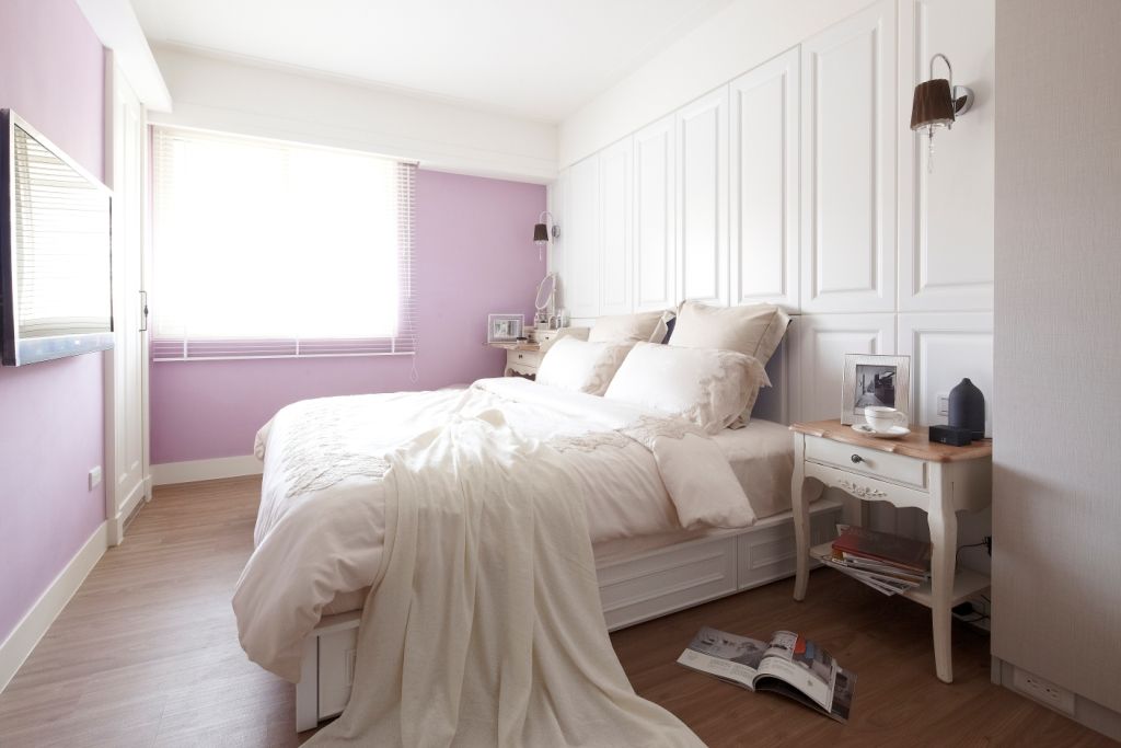 卧室,简欧,紫色