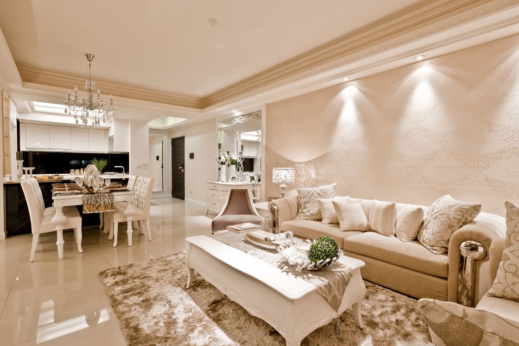 米白色新古典主义风格家居室内装修效果图