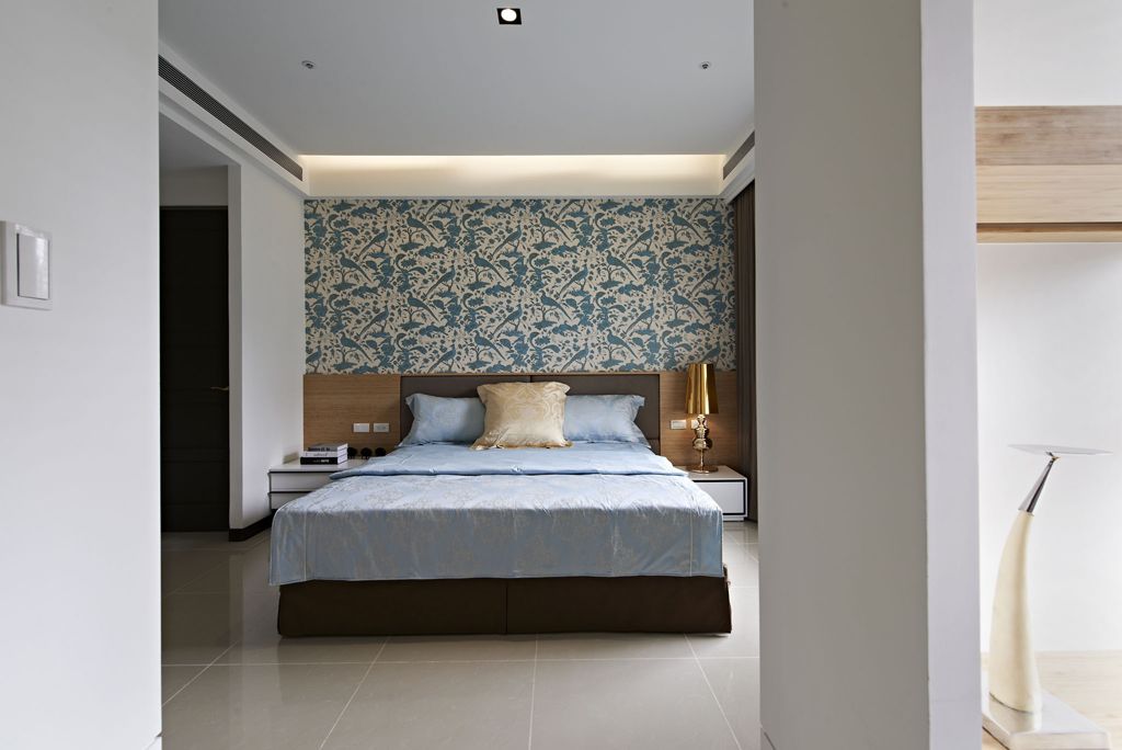 卧室,背景墙,新古典,蓝色