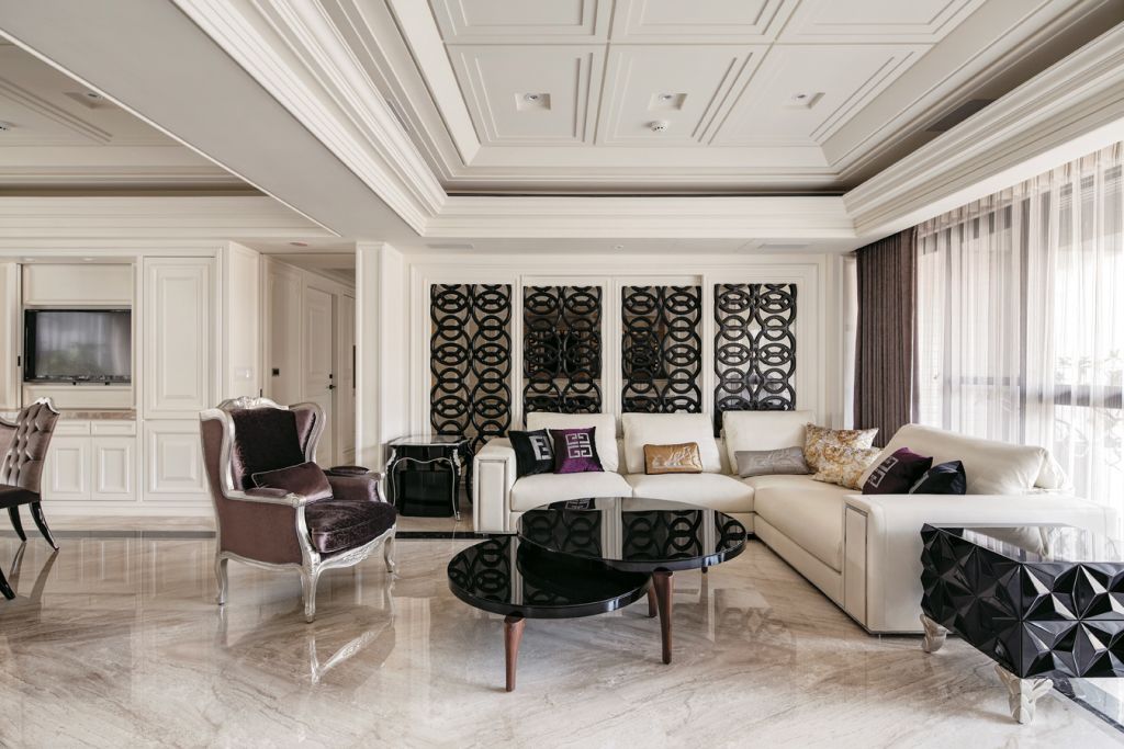 华贵典雅新古典风格客厅装潢设计