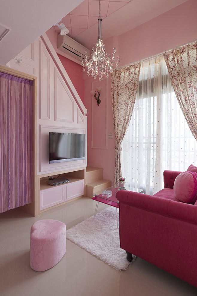 客厅,背景墙,宜家,粉色